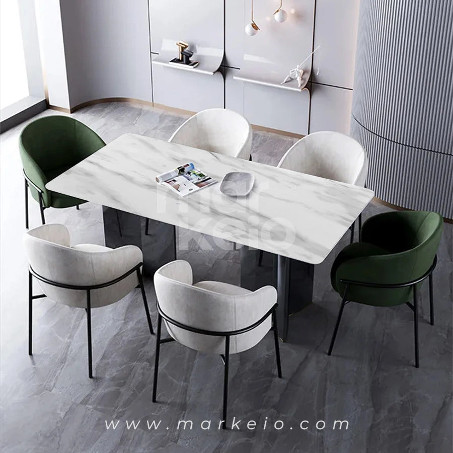 Chaise salle à manger - MERIVA - bordeaux - style moderne