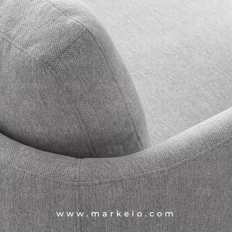 Arika gris clair - Canapé méridienne avec pouf