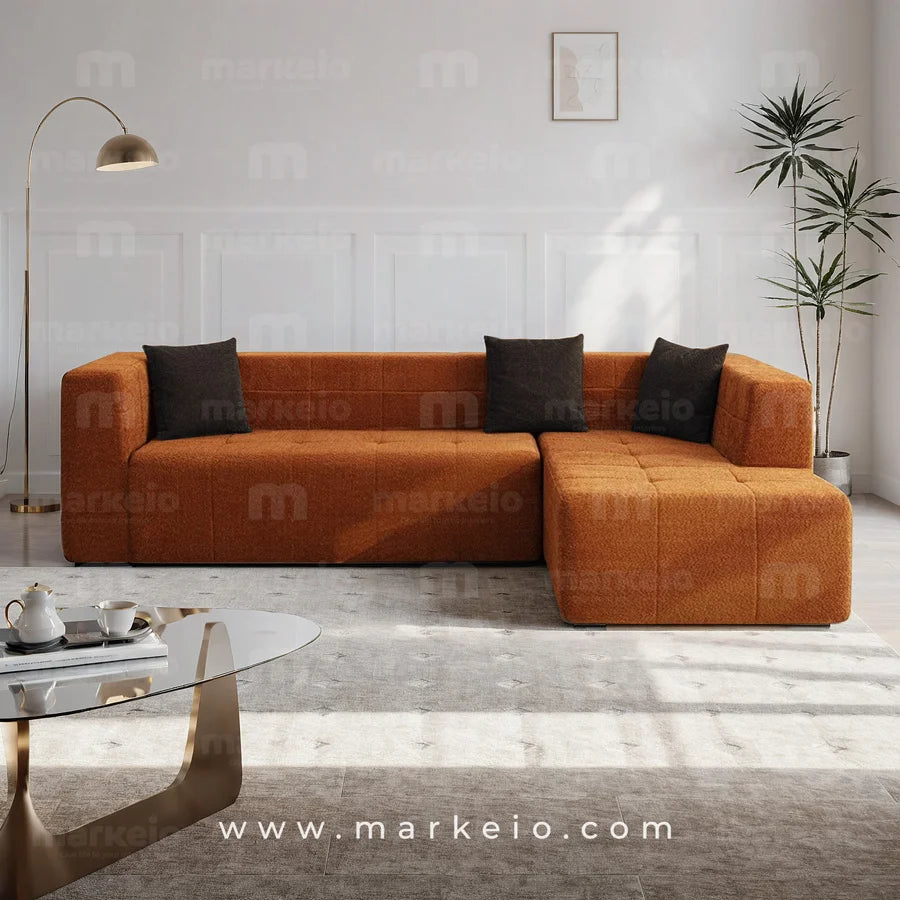 Eliano - Canapé d'angle en forme de L droit