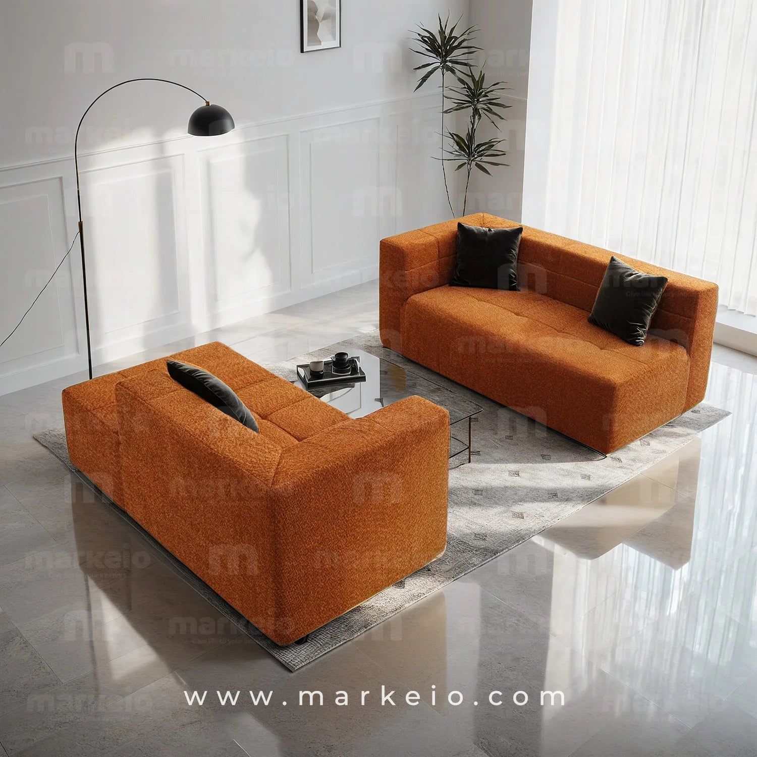 Eliano - Canapé d'angle en forme de L droit