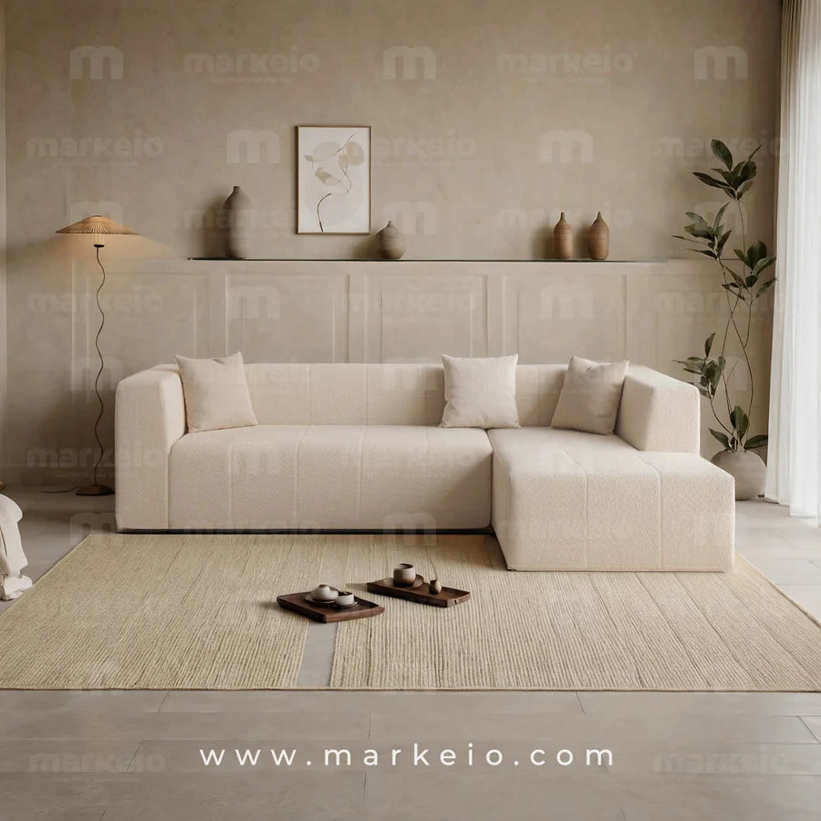 Eliano - Canapé d'angle en forme de L droit