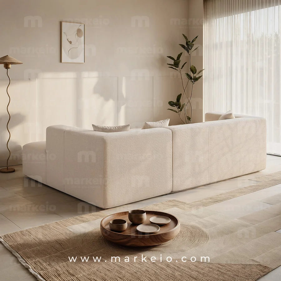 Eliano - Canapé d'angle en forme de L droit