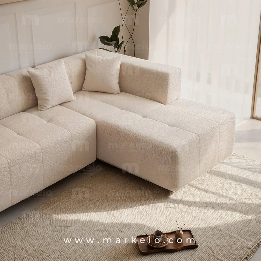 Eliano - Canapé d'angle en forme de L droit