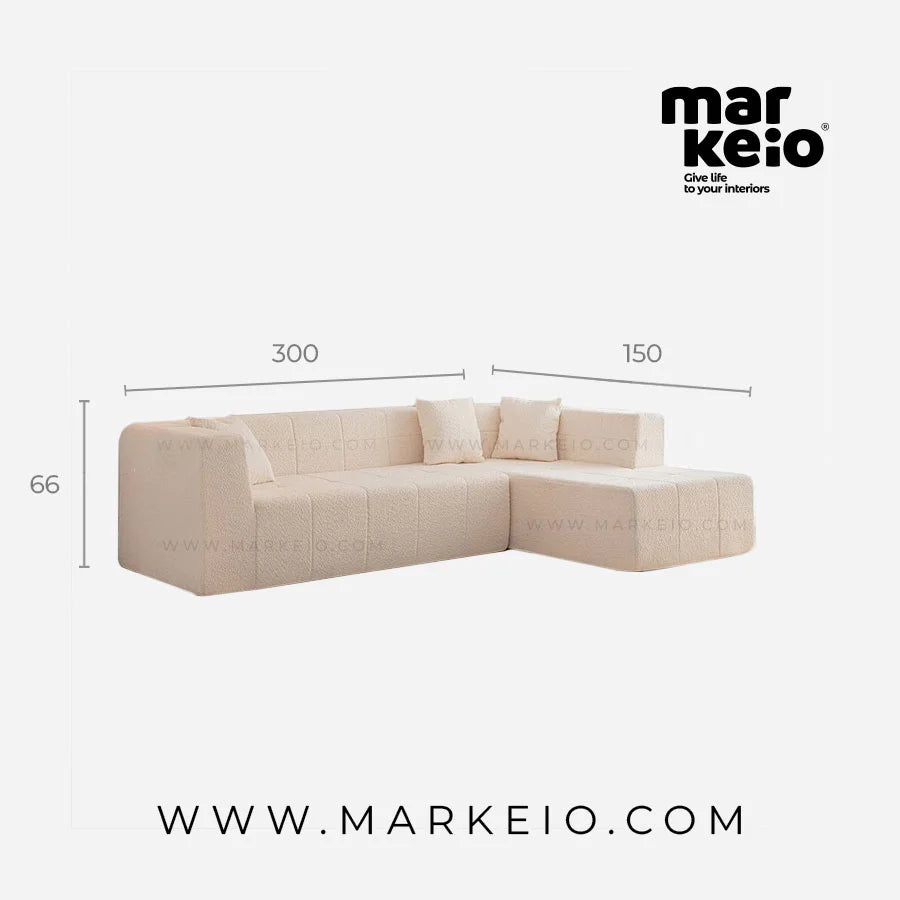 Eliano - Canapé d'angle en forme de L droit