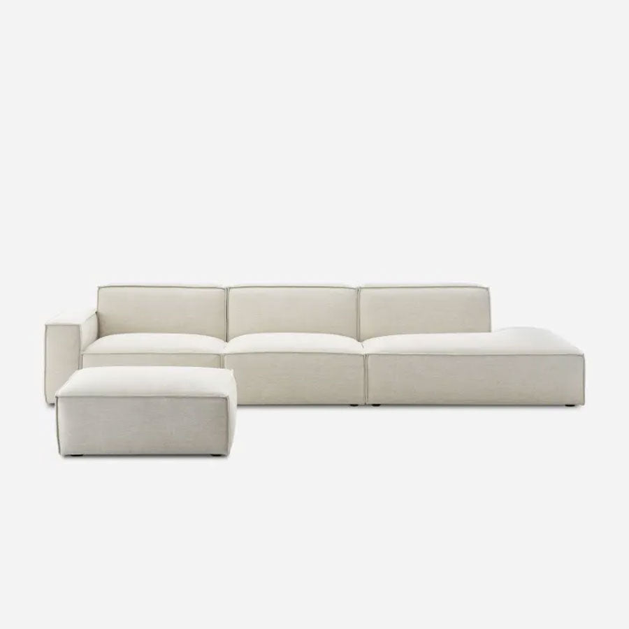 Divano - Canapé méridienne droite large avec pouf