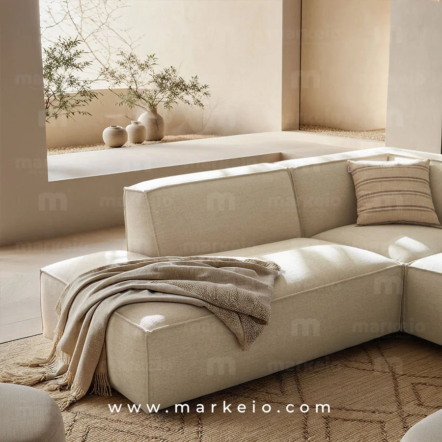 Divano - Canapé large méridienne gauche avec pouf