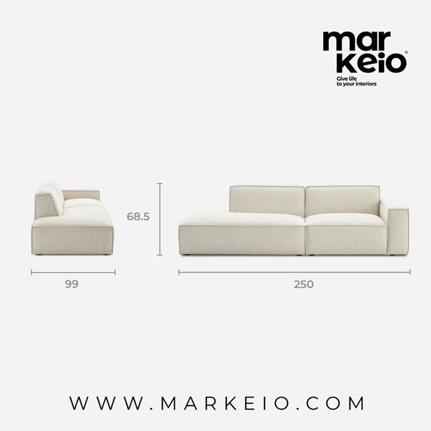 Divano - Canapé méridienne gauche avec pouf