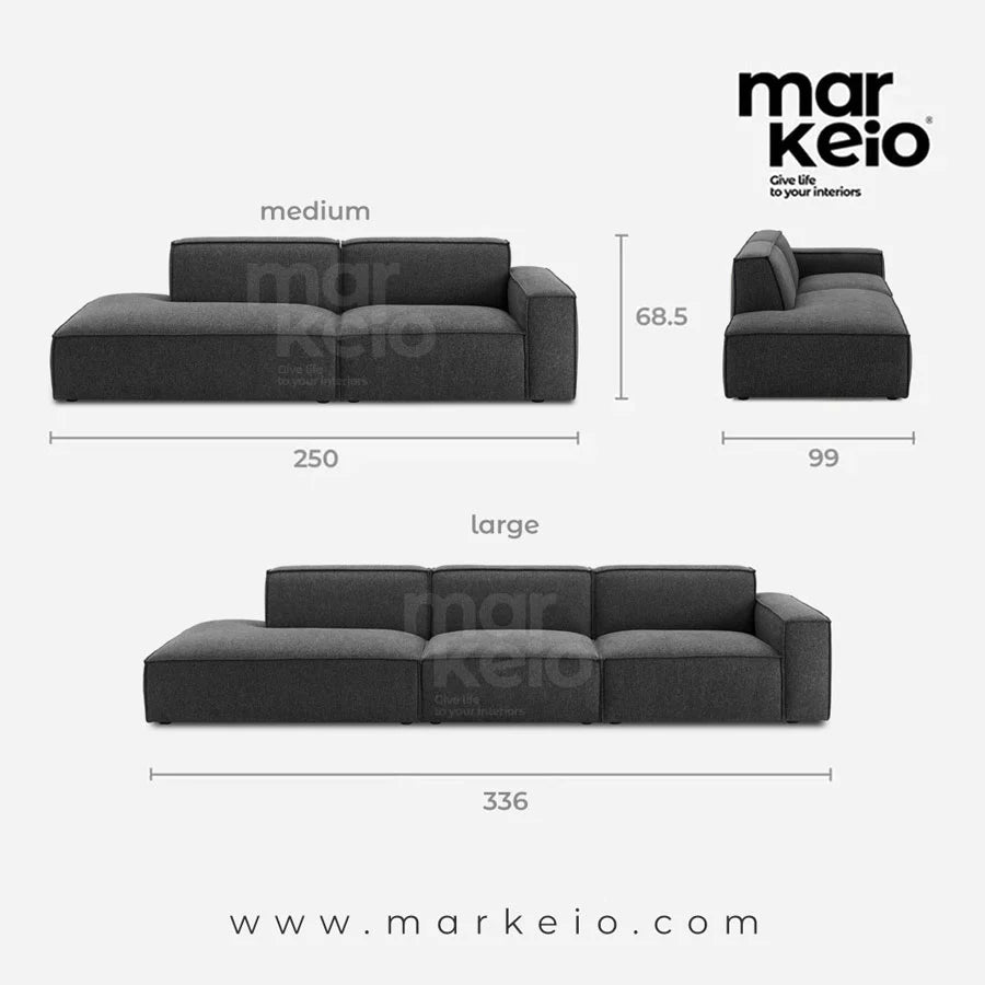 Divano Dark - Canapé avec méridienne gauche