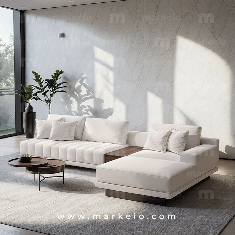 Linea - Canapé modulable méridienne avec pouf