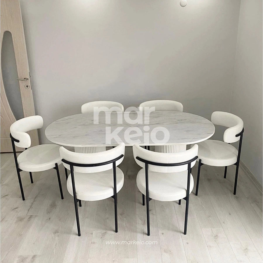 Olevano Pack - Table à manger ovale + 6 chaises