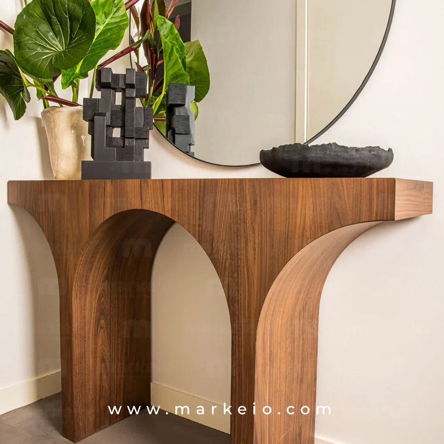 Meuble console Arch en bois noyer haut de gamme