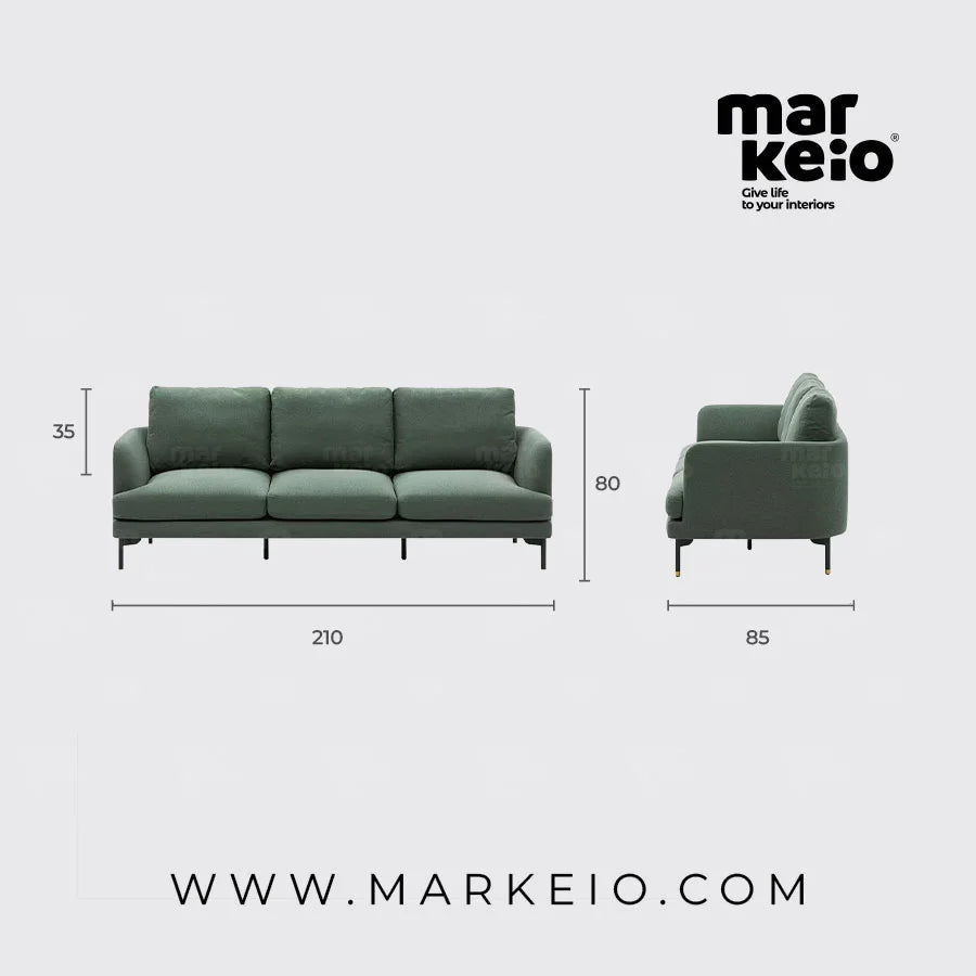 Arika gris clair - Canapé 3 places