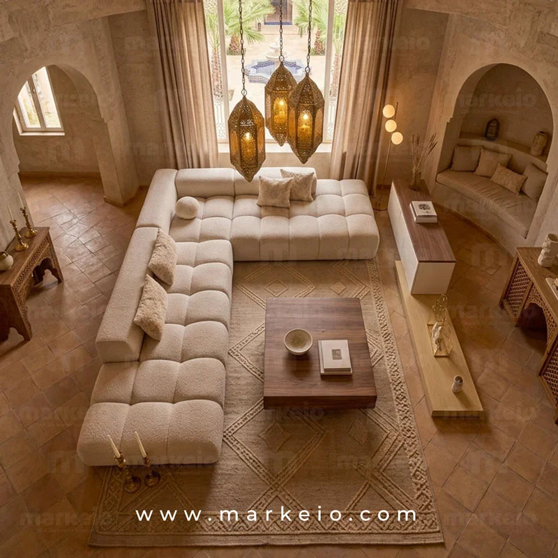 Atiso canapé d’angle design aux formes arrondies