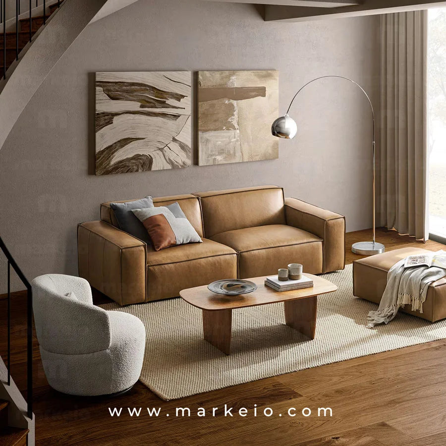 Canapé compact 2 places en similicuir premium Divano à Rabat