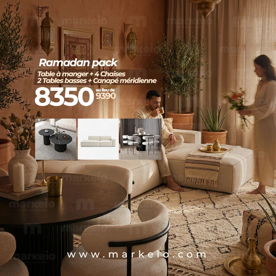Promotion spéciale Ramadan sur l'ensemble mobilier de séjour au Maroc.