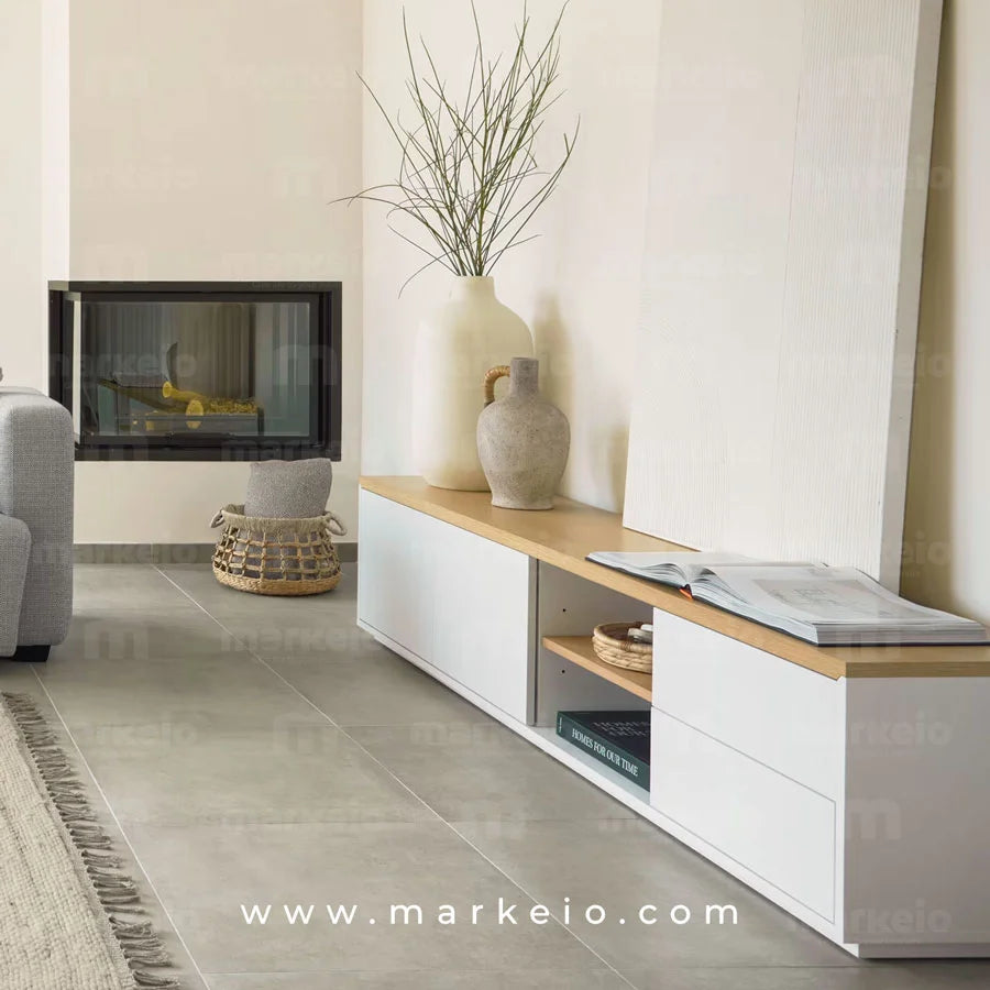 Mobilier de télévision contemporain avec finitions épurées au Maroc.