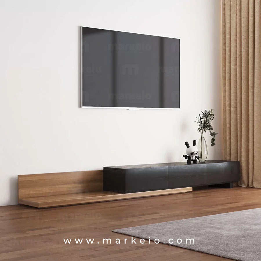 Solution de rangement TV extensible pour optimiser les grands murs.