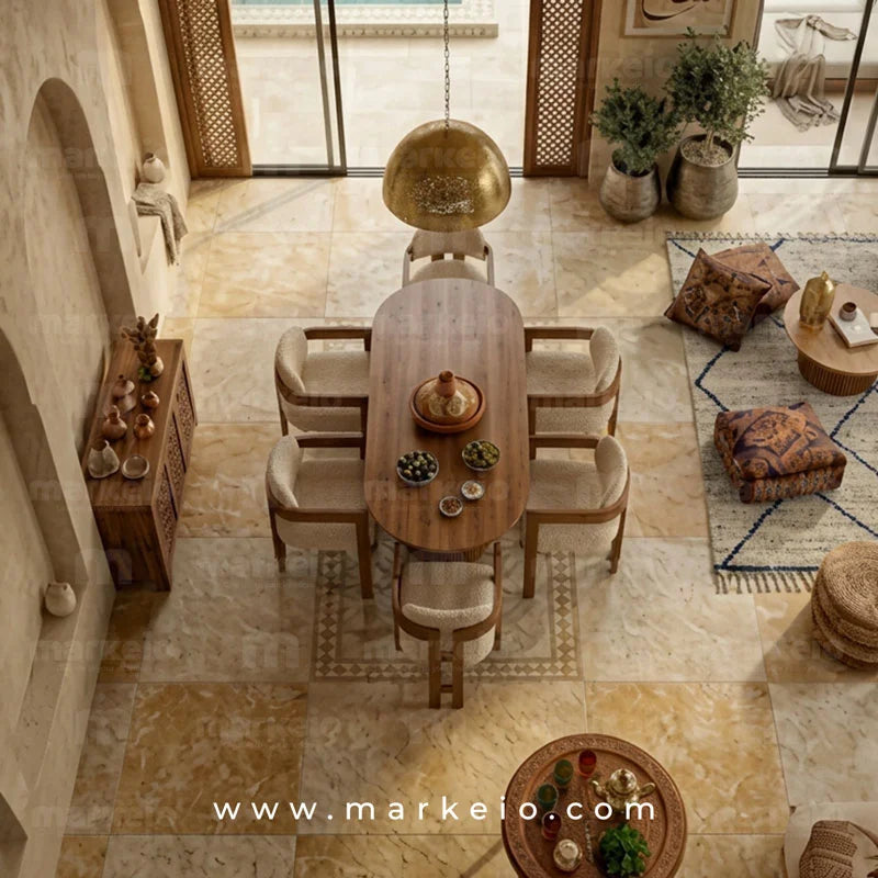 Chaises Sedia beige rembourrées avec structure en bois brun
