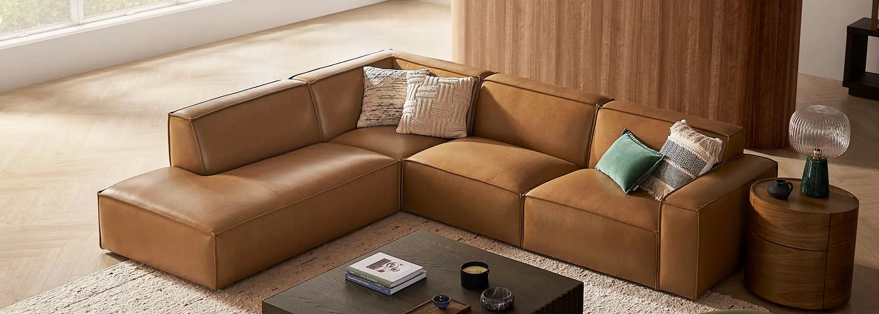 Canapé Divano en similicuir moderne avec coffre de rangement au Maroc.