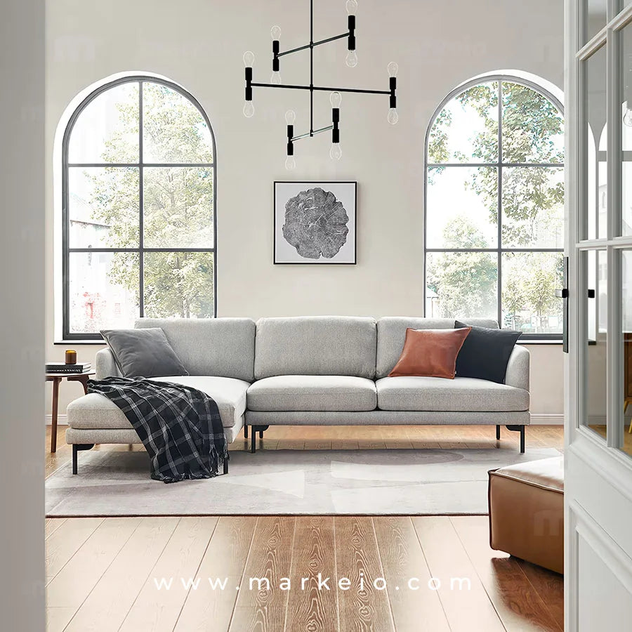 Arika gris clair- Canapé méridienne