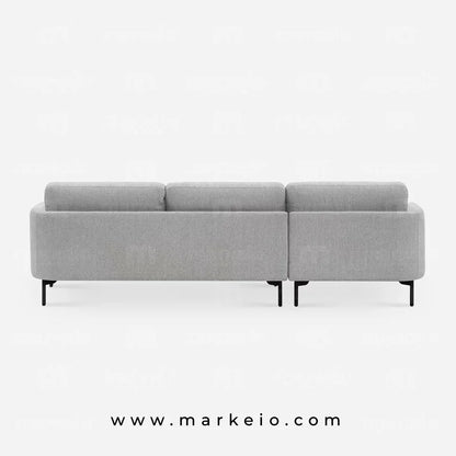 Arika gris clair - Canapé méridienne avec pouf