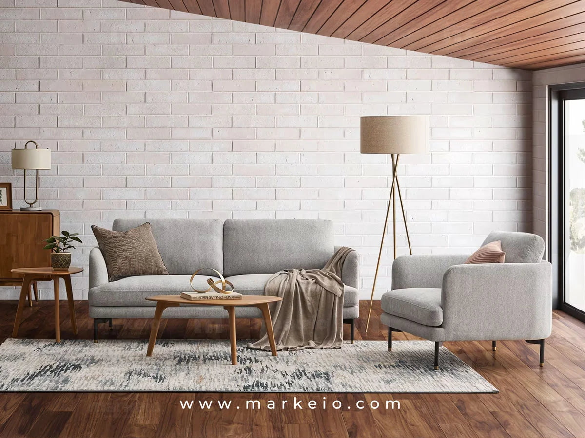 Arika gris clair - Canapé 2 places