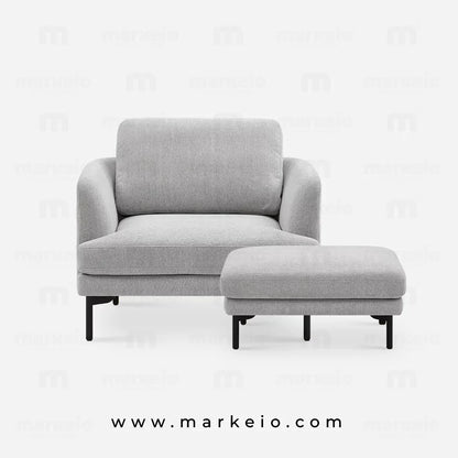 Fauteuil design moderne avec pouf au Maroc