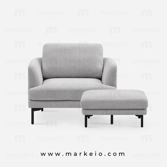 Fauteuil design moderne avec pouf au Maroc