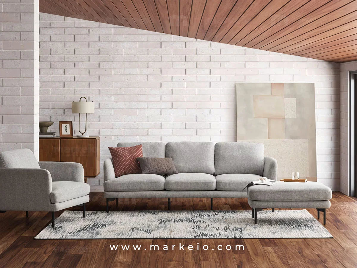 Arika gris clair - Canapé 3 places