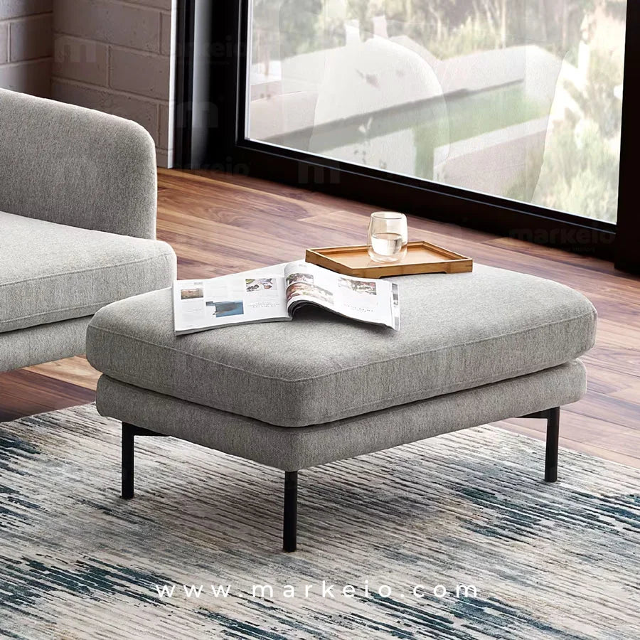 Pouf et repose pied design Arika gris clair salon Maroc