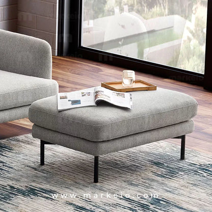 Pouf et repose pied design Arika gris clair salon Maroc