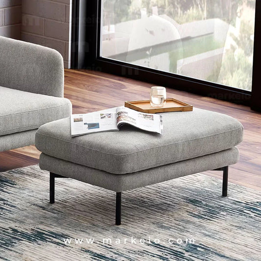 Pouf et repose pied design Arika gris clair salon Maroc