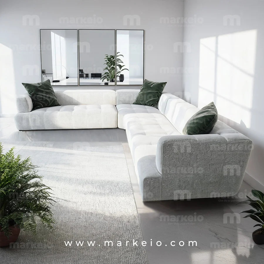 Shapy - Canapé d'angle large en forme de L