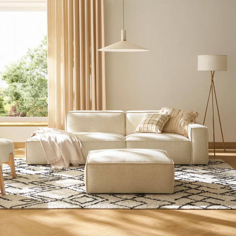 Divano - Canapé méridienne gauche avec pouf