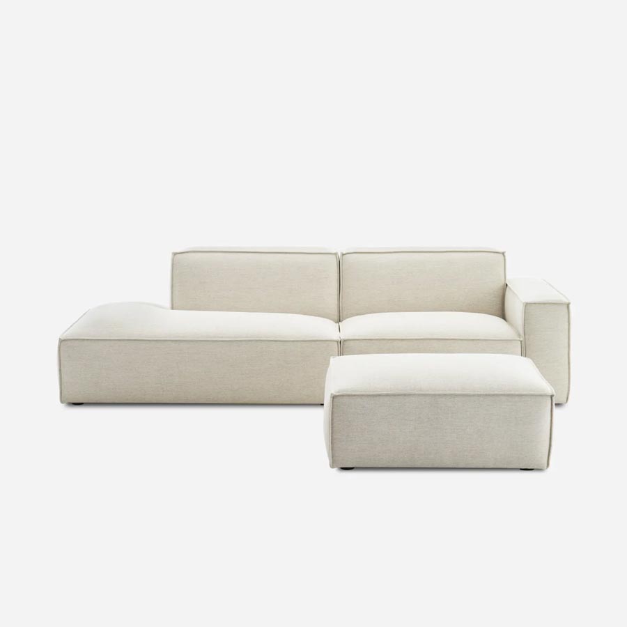 Divano - Canapé méridienne gauche avec pouf