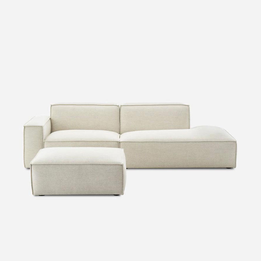 Divano - Canapé méridienne droite avec pouf