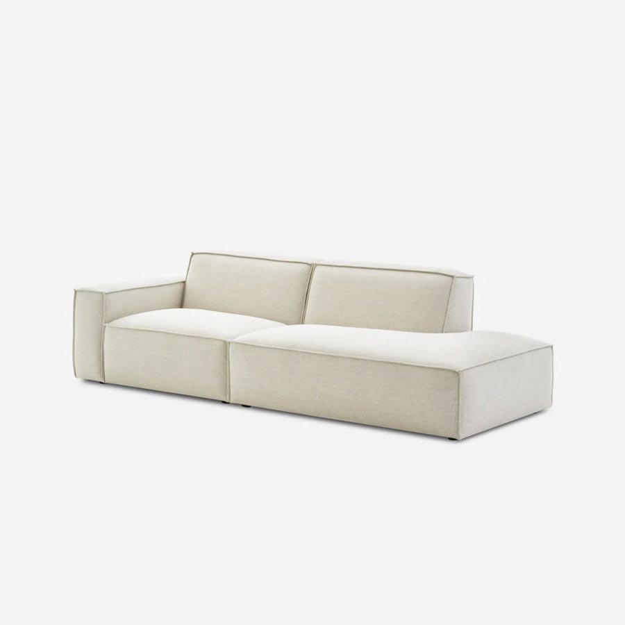 Divano - Canapé méridienne droite avec pouf