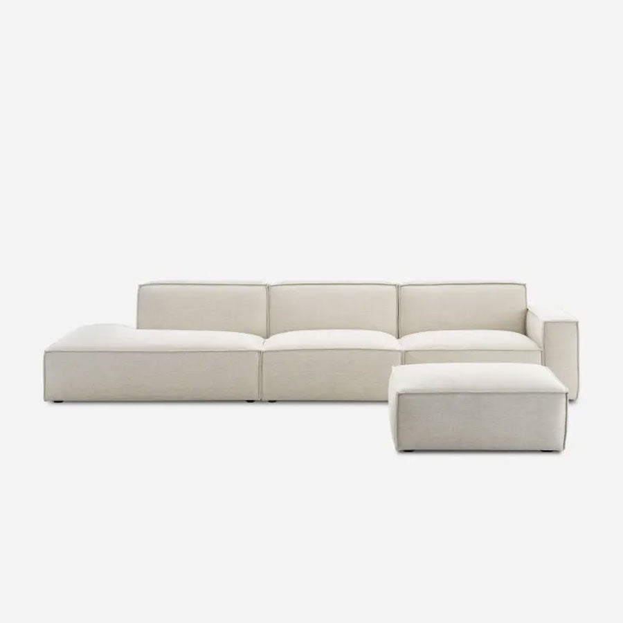 Divano - Canapé large méridienne gauche avec pouf