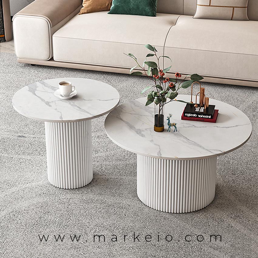 Oleva Pattern Oleva White - 2 tables basses
