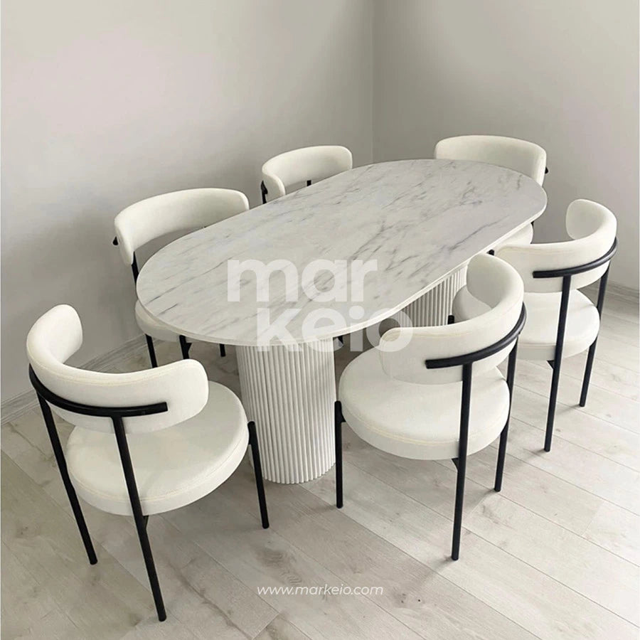 Olevano Pack - Table à manger ovale + 6 chaises