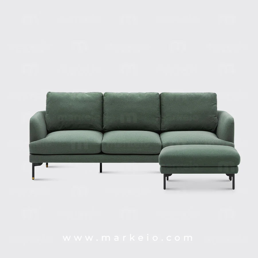 Arika - Canapé 3 places avec pouf