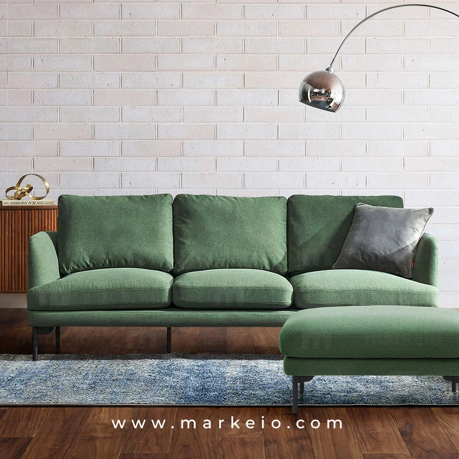 Arika - Canapé 3 places avec pouf