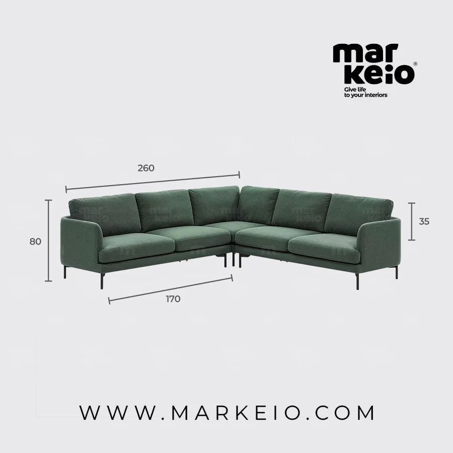 Arika gris clair - Canapé d'angle en forme de L