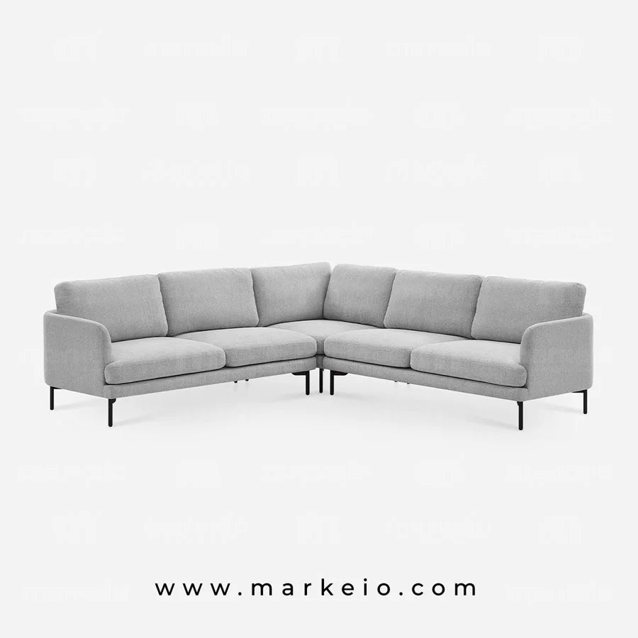 Arika gris clair - Canapé d'angle en forme de L
