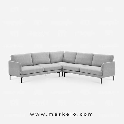 Arika gris clair - Canapé d'angle en forme de L