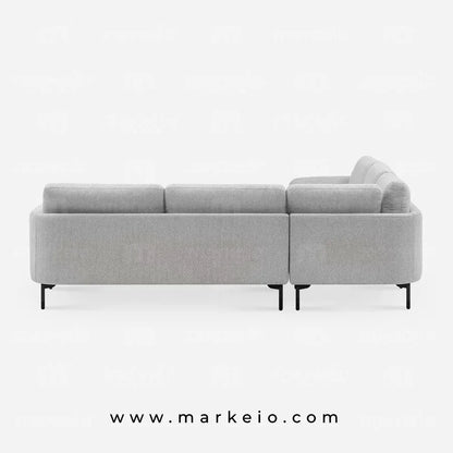 Arika gris clair - Canapé d'angle en forme de L