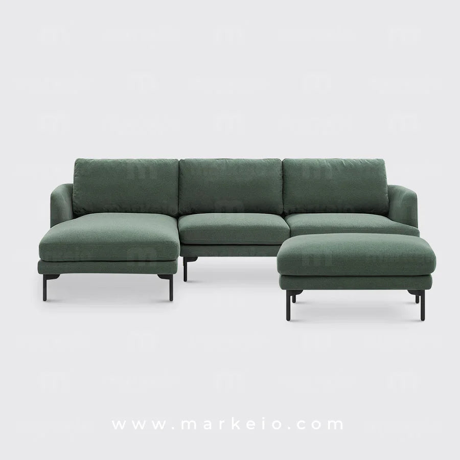 Arika - Canapé méridienne avec pouf