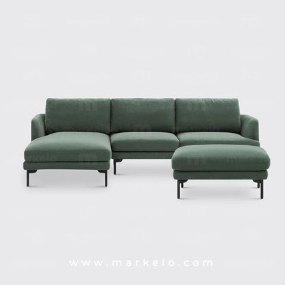 Arika - Canapé méridienne avec pouf