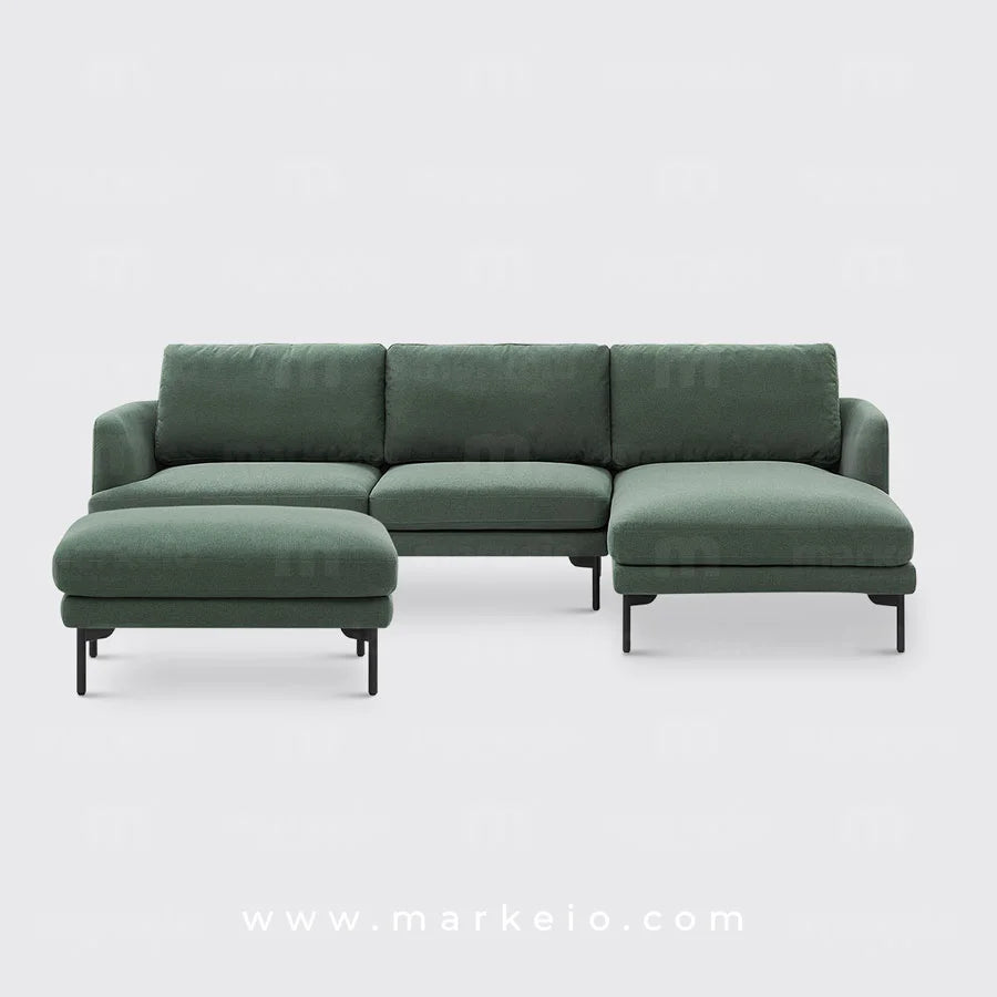 Arika - Canapé méridienne avec pouf