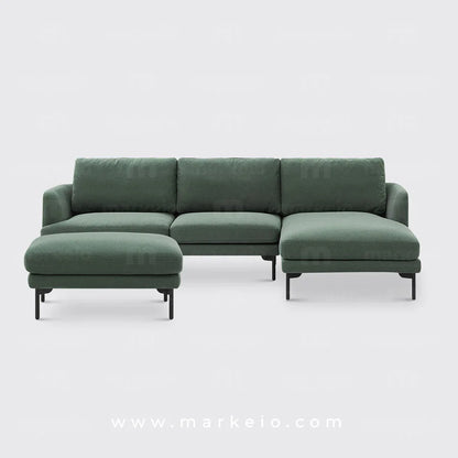 Arika - Canapé méridienne avec pouf